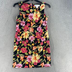 Vtg Floral Womens Dress Eileen West Tropical Hawaiian Colorful Sz 10P USA